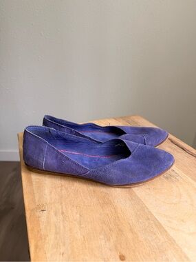 Tom’s jutti purple suede leather ballet flats slip on shoes Womens 9